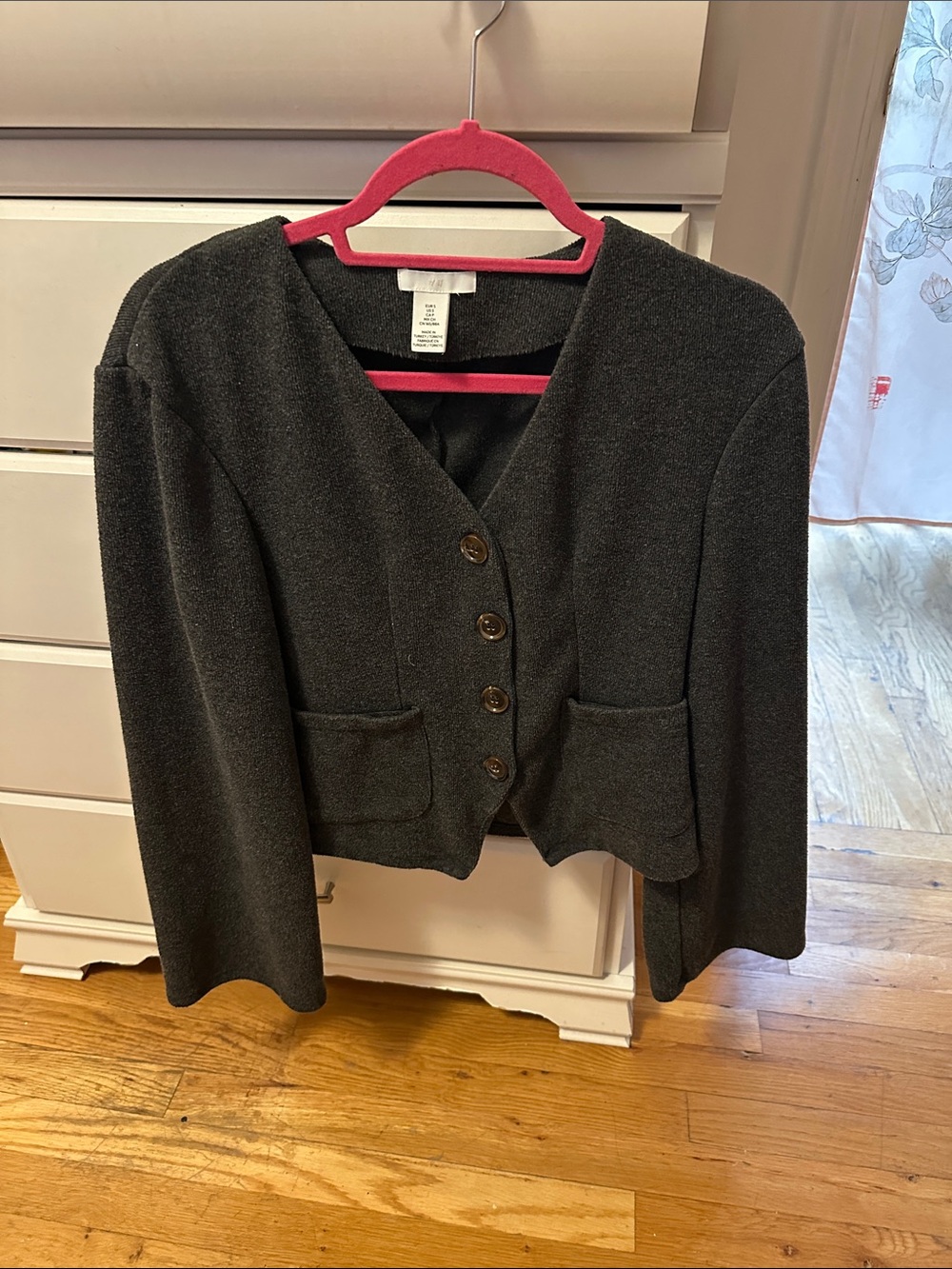 H&M Charcoal Button-Front Women's Blazer